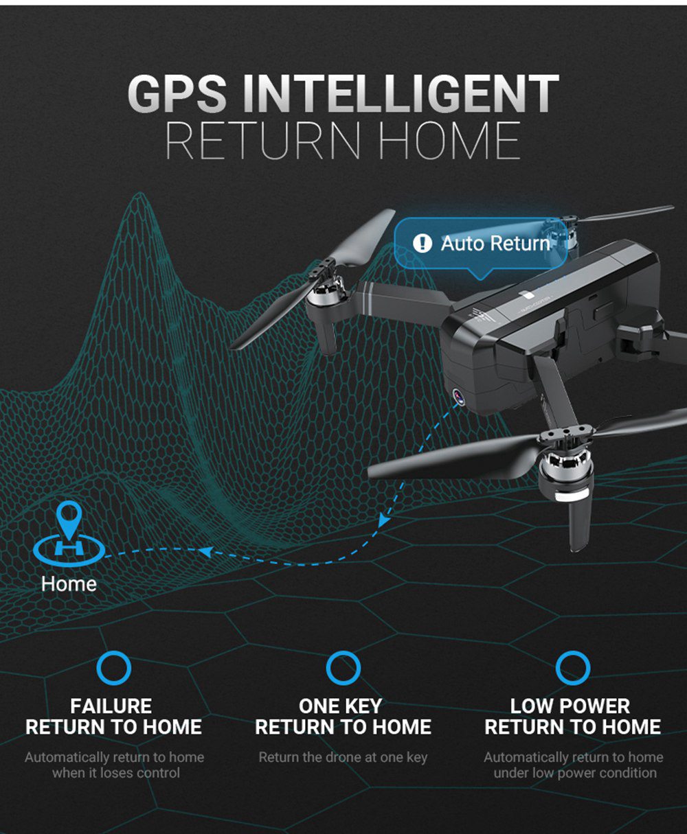 SJRC F11 PRO 2.7K GPS 5G WIFI FPV Foldable RC Drone With Adjustable Camera 28mins Flight Time RTF - Three Batteries