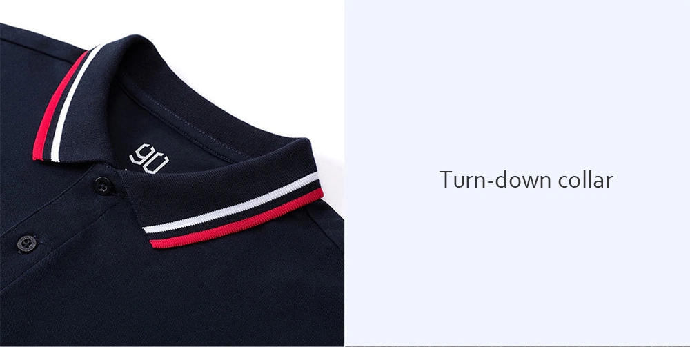 Xiaomi 90 Fun Classic Stripe Polo Shirt Breathable Fabric Wicking Moisture Size S - Navy Blue