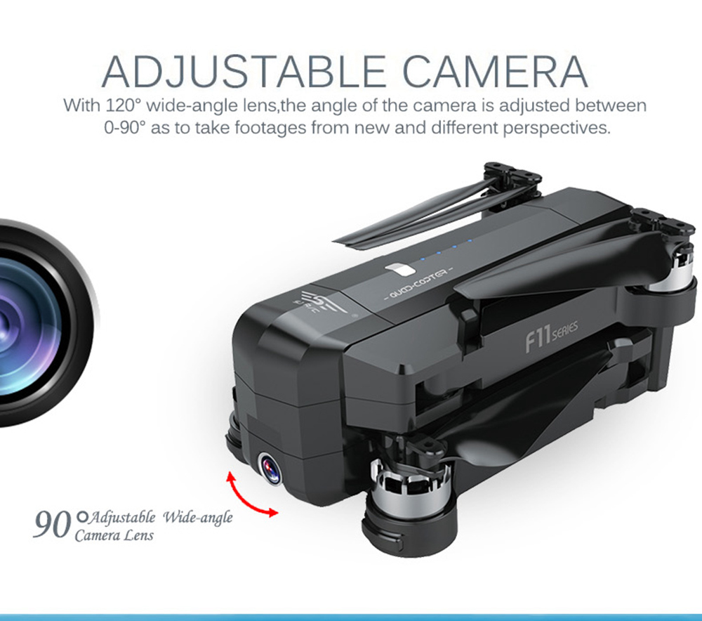 SJRC F11 GPS 5G WiFi FPV Foldable Brushless RC Drone with Adjustable 1080P HD Camera 25mins Flight Time - RTF