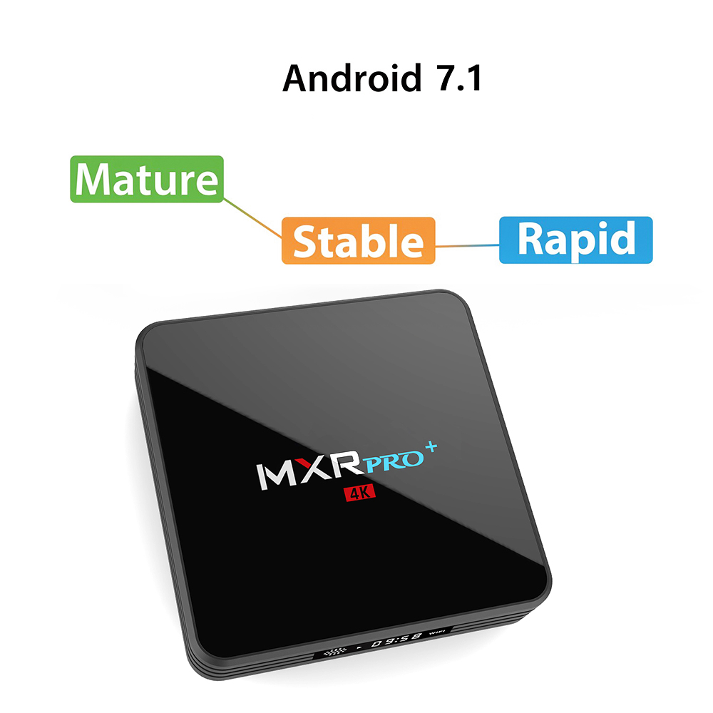 Bundle MXR PRO+ KODI 17.3 4GB/32GB Android 7.1.1 RK3328 4K HDR TV BOX 2.4G/5G WIFI LAN VP9 Bluetooth HDMI USB3.0 + iPazzPort 2.4GHz Wireless Keyboard