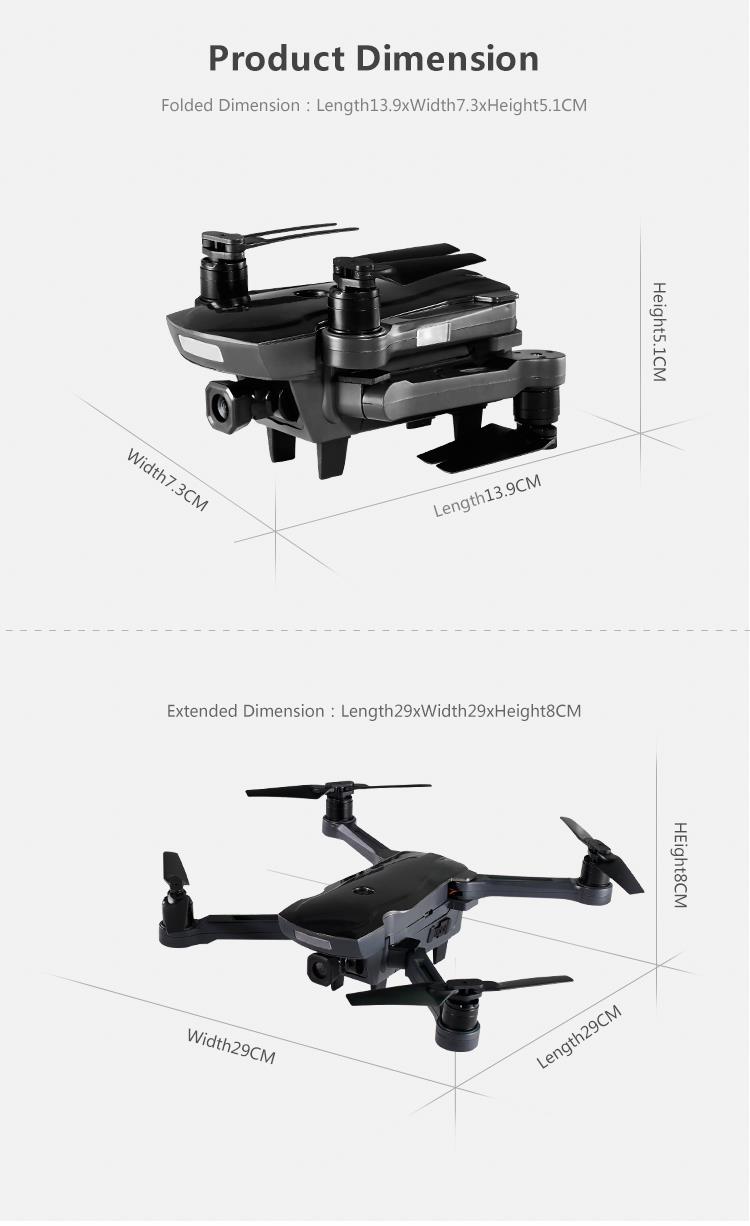 AOSENMA CG033 5G 1080P FHD WIFI FPV RC Drone Servo Gimbal Foldable Brushless with GPS Follow Me Mode RTF - Black
