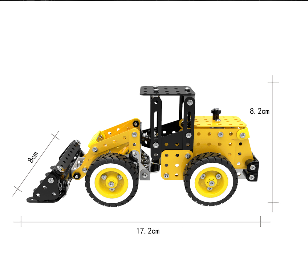 SW SW-008 332PCS DIY Stainless Steel Bulldozer Alloy Assembling Educational Toys
