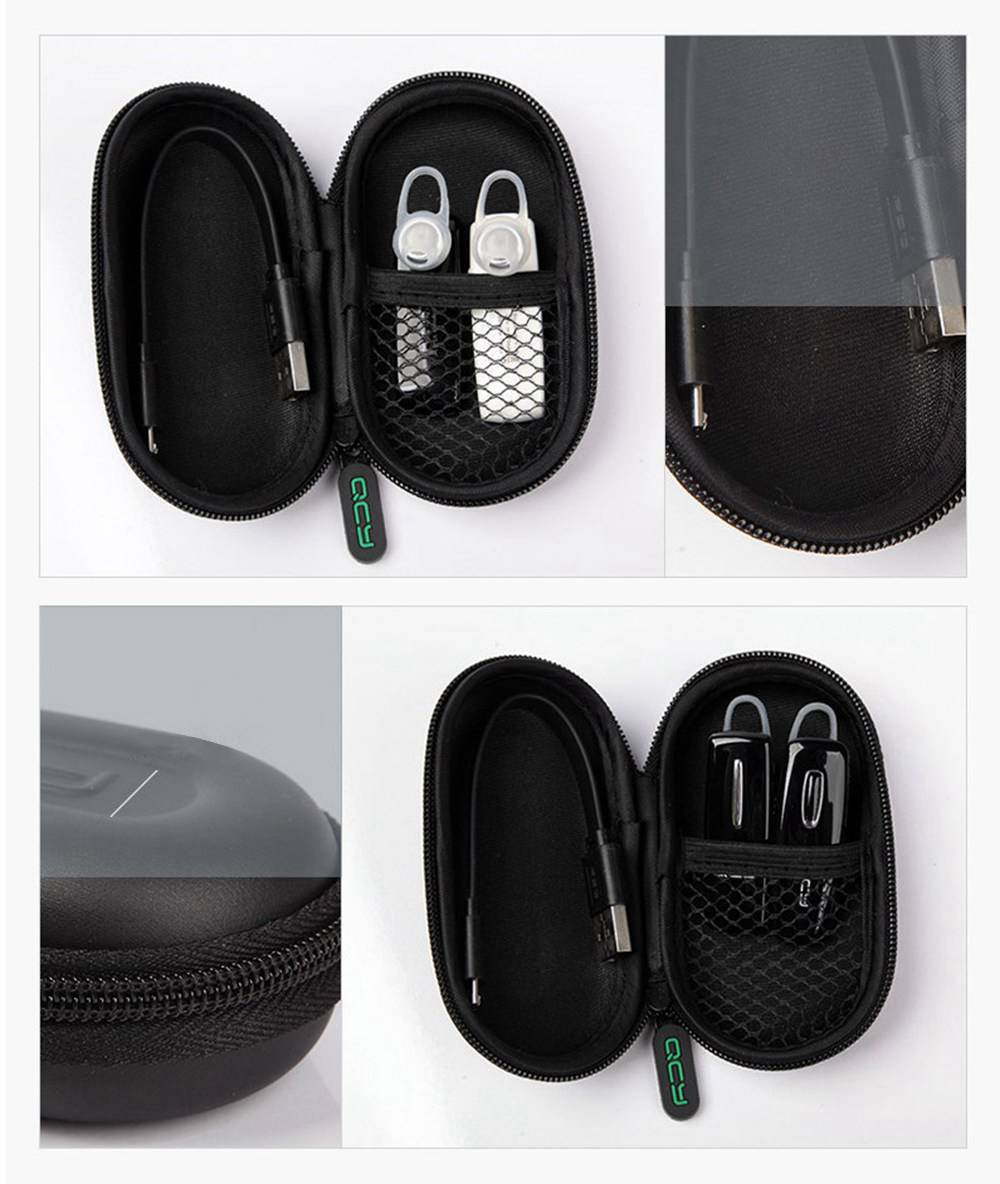 QCY Mini Headphone Case Shockproof Water-resistant Protective Bag - Black
