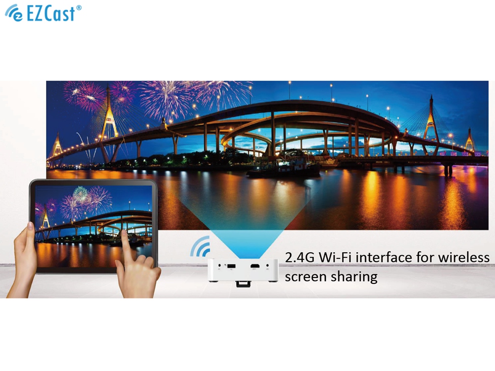 Ezcast Beam Mini Projector J2 Built-In Battery Support iOS/Android Device Ezcast/Ezwire