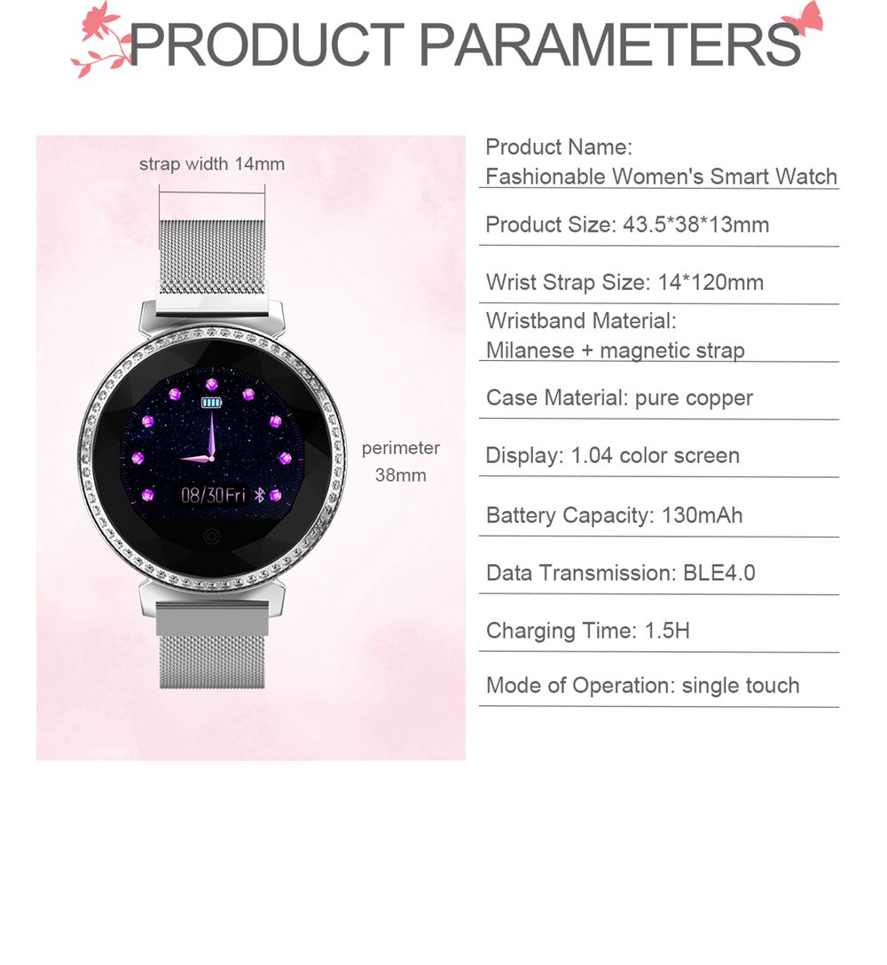 Makibes MC11 Smartwatch 1.04 inch Color Screen IP67 Water Resistant Heart Rate Monitor Sleep Tracker Steel Strap - Golden