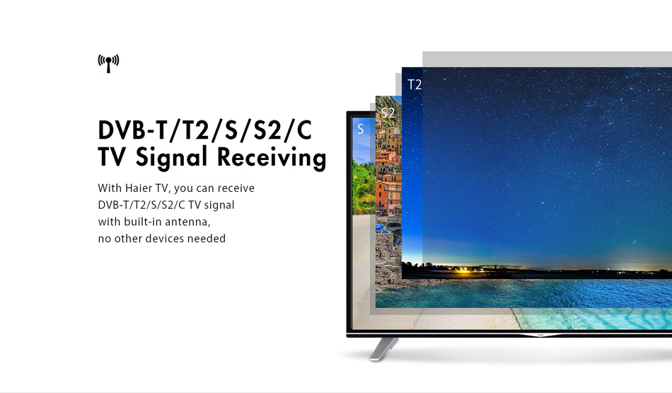 Haier U55H7000 55" 4K UHD Smart TV 16:9 DVB-T2/S2/C H.265 HDR Netflix 4K Streaming HDMI VGA WIFI LAN Shipped to Italy Spain Portugal