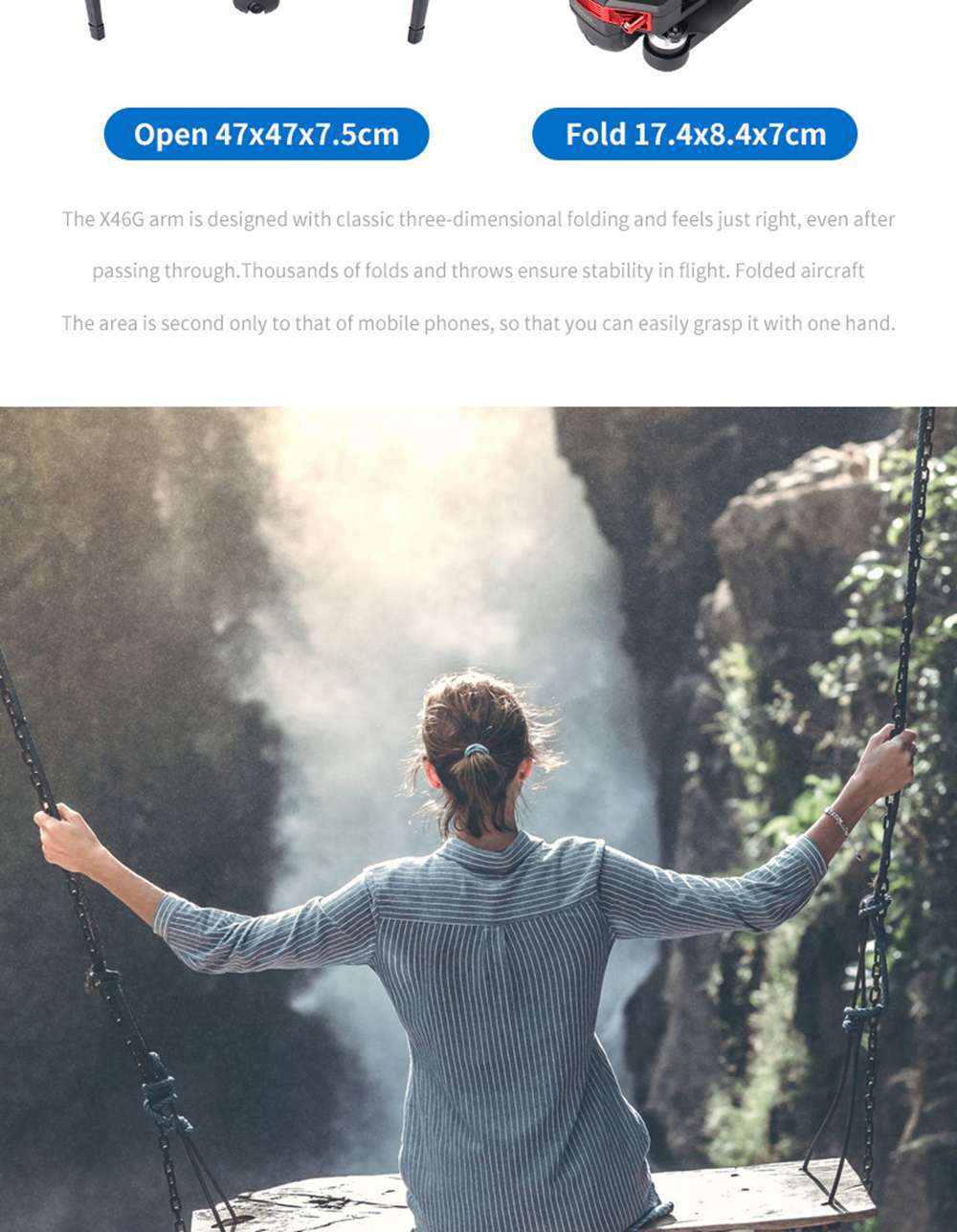 X46G 4K 5G WIFI FPV GPS Brushless Foldable RC Drone Adjustable Wide-angle Camera Optical Flow Positioning RTF - Black