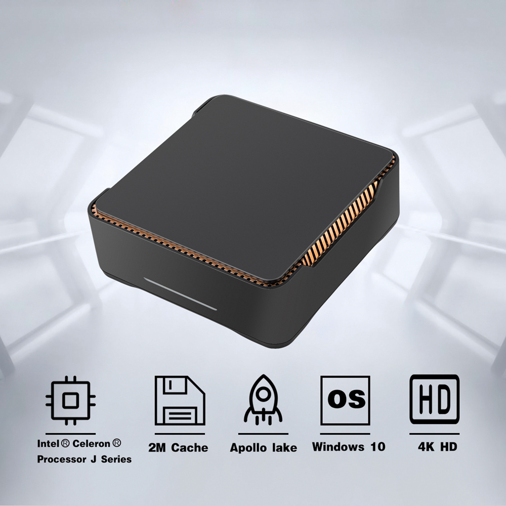 AK3V Intel Apollo Lake J3455 6GB/64GB Mini PC Dual Band WIFI Bluetooth LAN VGA USB3.0*2 HDMI*2