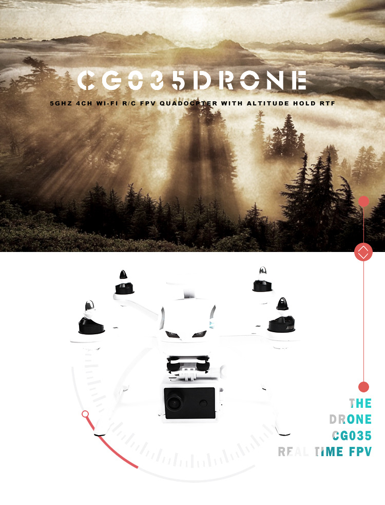 AOSENMA CG035 WIFI FPV Brushless Double GPS Drone with 1080P FHD Camera RC Quadcopter RTF - White
