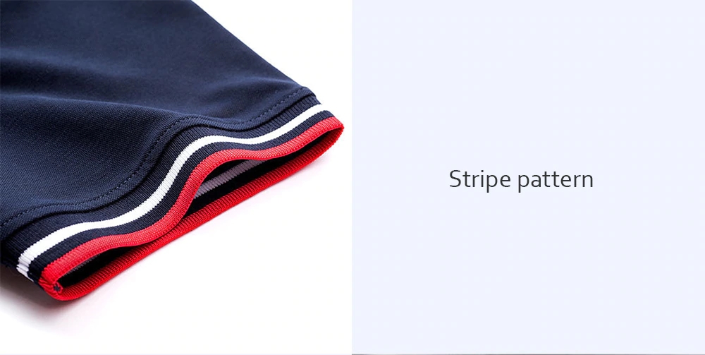 Xiaomi 90 Fun Classic Stripe Polo Shirt Breathable Fabric Wicking Moisture Size S - Navy Blue