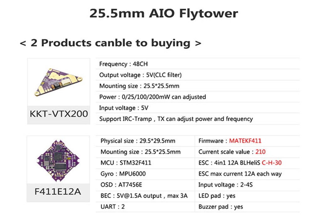 LDARC KKT-VTX200 5.8G 48CH 0/25/100/200mW Switchable FPV Transmitter For F411E12A FC Cinewhoop FPV Racing Drone