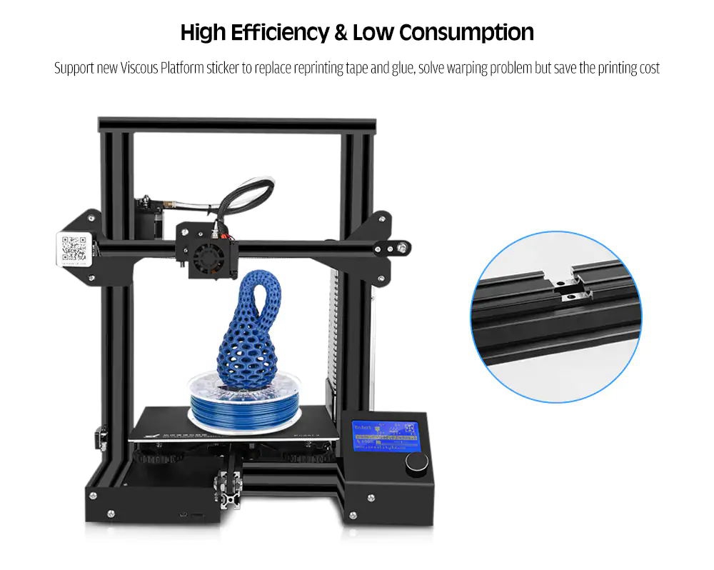 Creality Ender-3 V-slot Prusa I3 3D Printer Kit Power Resume Function 220x220x250mm Printing Size