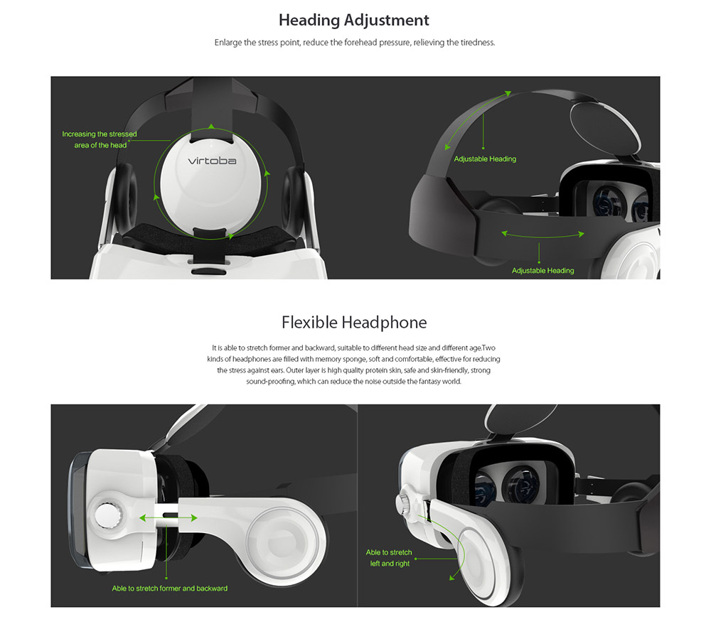 Virtoba X5 VR Box 3D VR Virtual Reality Headset 120 Degrees FOV Immersive 3D Movie Video Game Headset with Bluetooth Gamepad Headphone for 4-6 Inch Smartphone