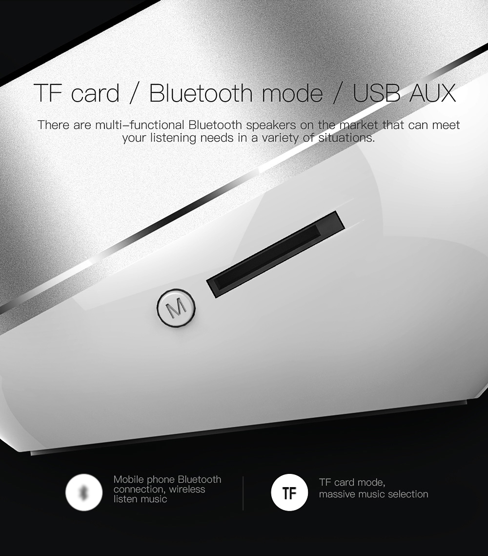 QCY QQ800 Wireless Bluetooth Speaker Mini Metal Music Player Support TF Card USB Connection - Black
