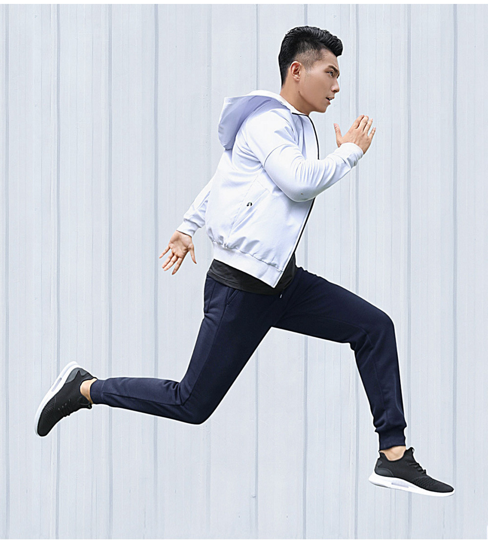 Xiaomi ULEEMARK Men Cotton Sport Pants Casual High Elasticity Knit Trousers Size M - Dark Gray