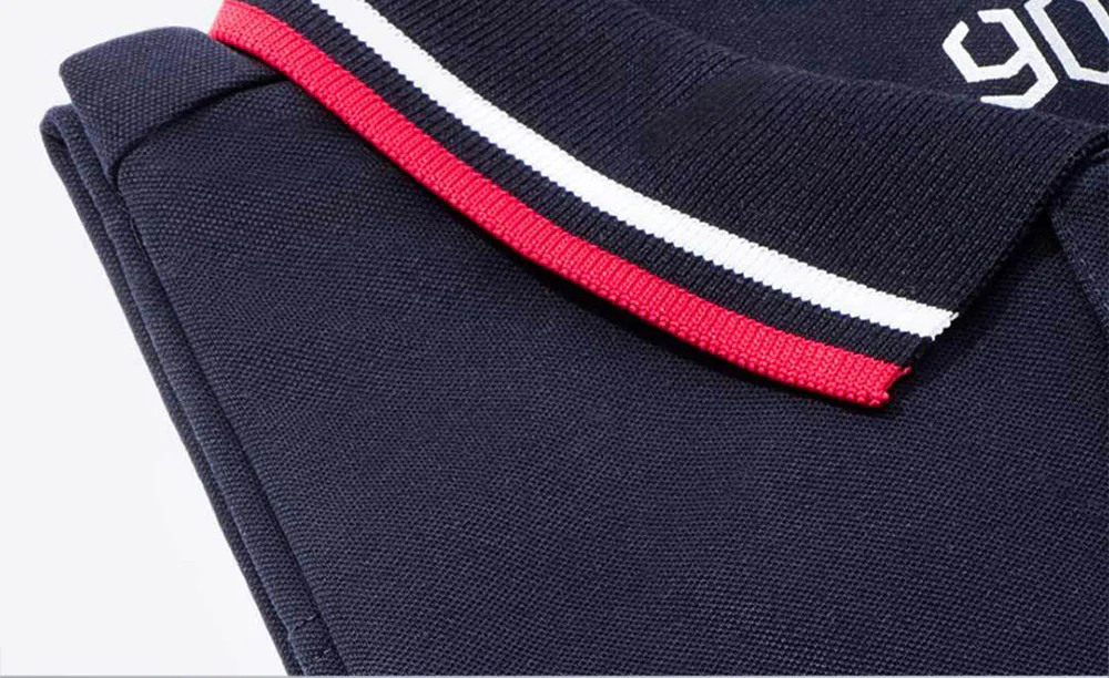 Xiaomi 90 Fun Classic Stripe Polo Shirt Breathable Fabric Wicking Moisture Size S - Navy Blue