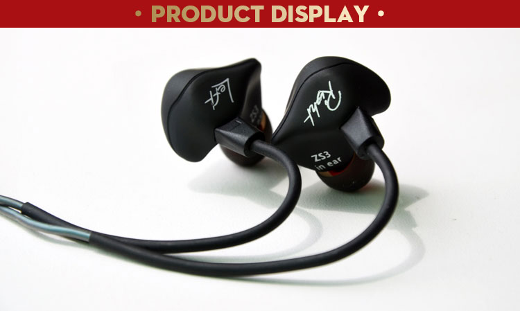 KZ ZS3 Noise Cancelling In-ear Earphones HiFi Stereo Sports Headset Bass Earbuds With Microphone - Black
