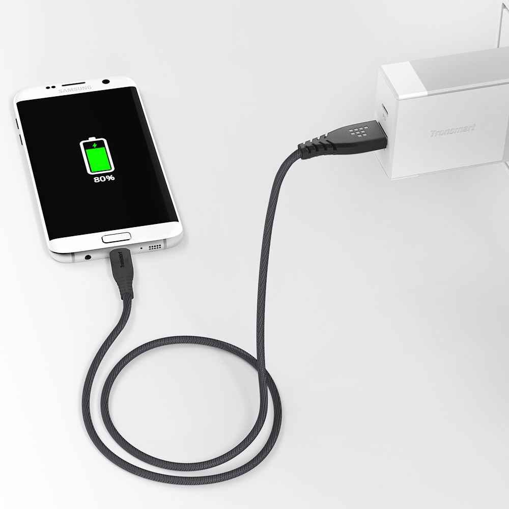 Tronsmart MUC01 5 Pack (1ftx2+3ftx2+6ftx1) USB A to Micro USB Cable for Samaung LG Android Smartphones - Black