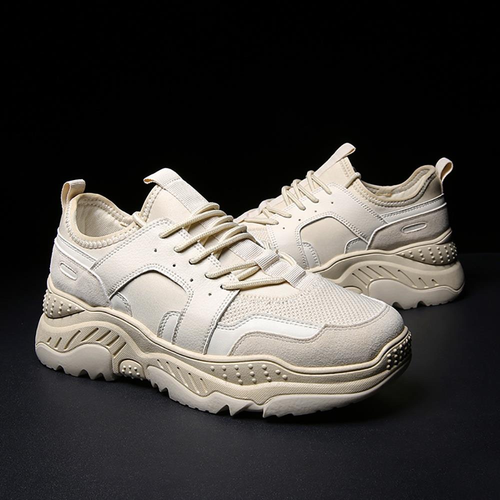 S333 Men Fashion Comfortable Sports Shoes Rubber Sole EU43 - Beige