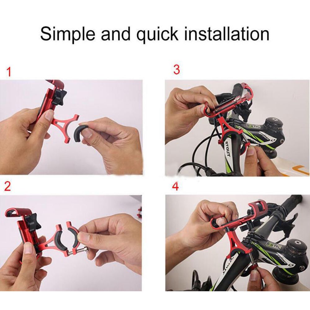 Aluminium Alloy Mobile Phone Holder Fixed Bracket For Xiaomi & Kugoo Scooter - Black
