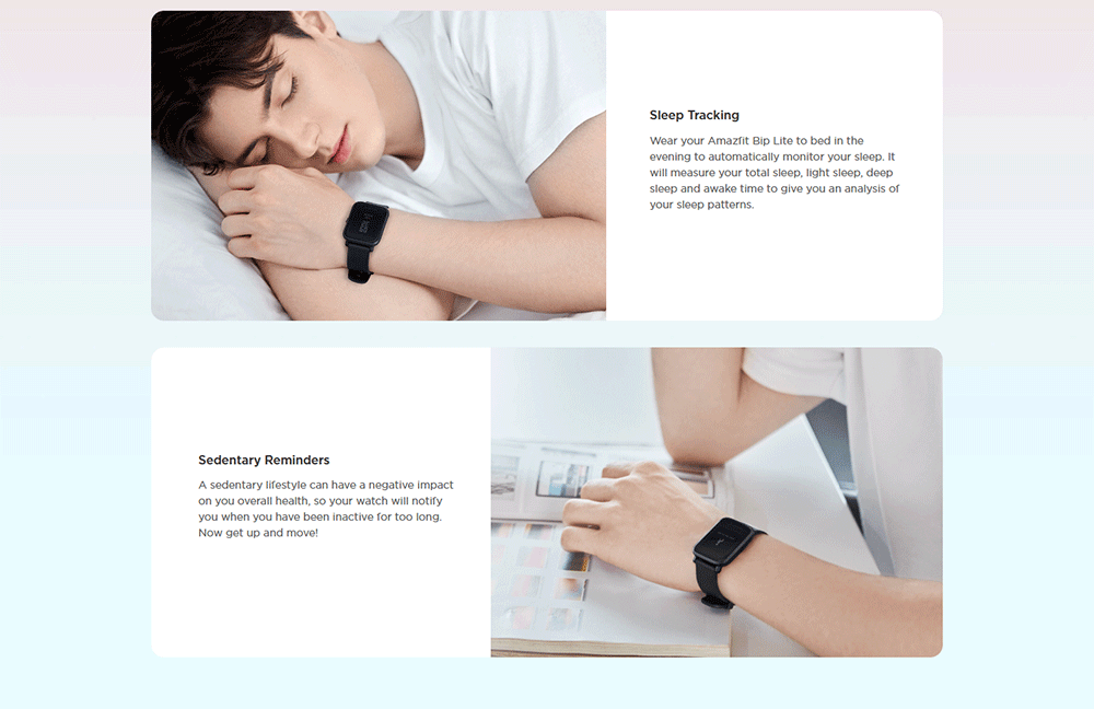 Huami Amazfit Bip Lite Smart Sports Watch 3ATM Water Resistant 45 Days Standby 1.28 Inch Touch Screen Bluetooth 4.1 GPS Heart Rate Monitor - Blue