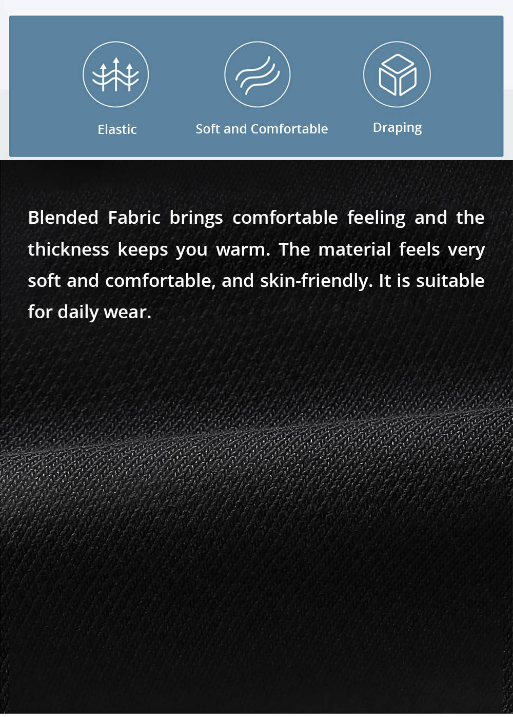 Xiaomi ULEEMARK Men Cotton Sport Pants Casual High Elasticity Knit Trousers Size M - Dark Gray