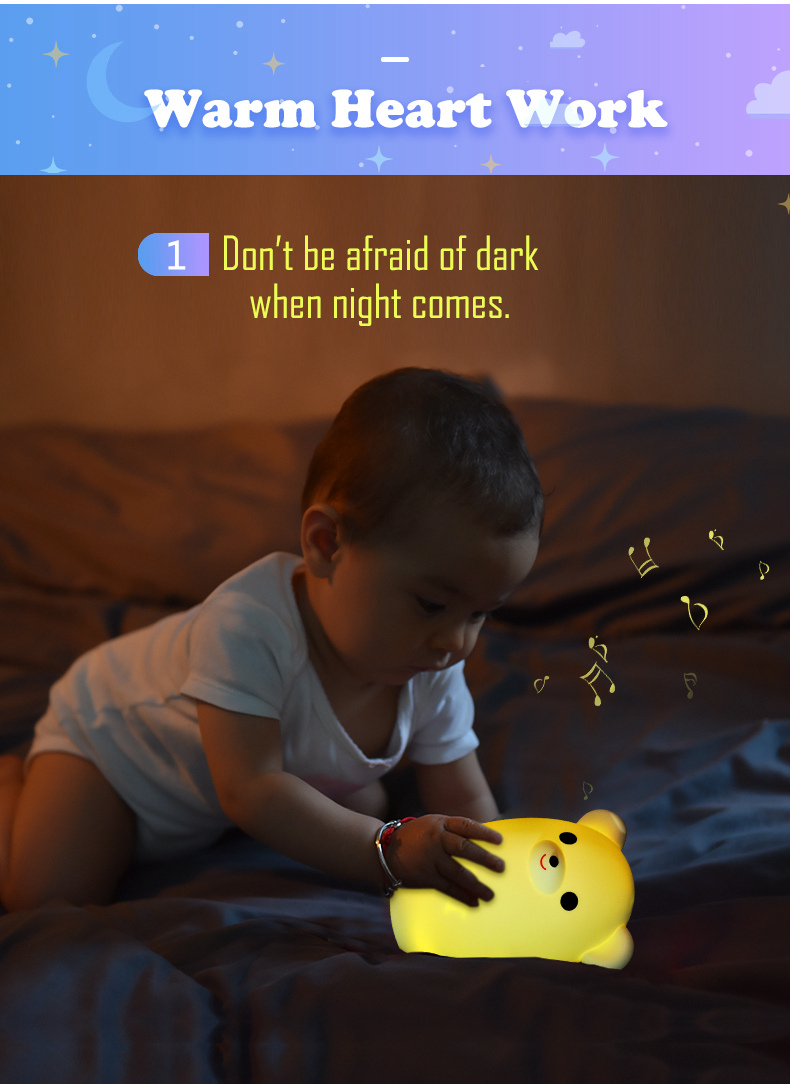 AOLAND S2 Smart Bluetooth Speaker Music Small Night Light Lemon Bear Shape - White