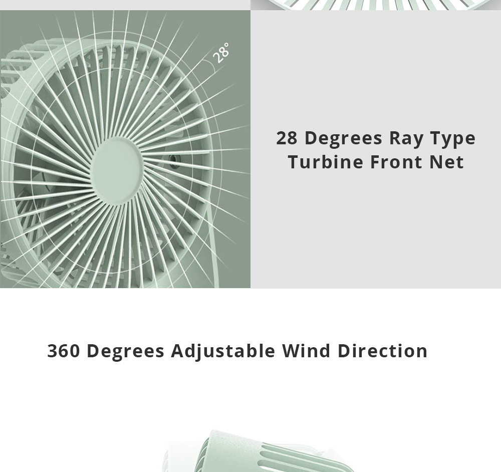Xiaomi SOTHING Portable 360 Degree Rotation Desktop USB Fan - Pink