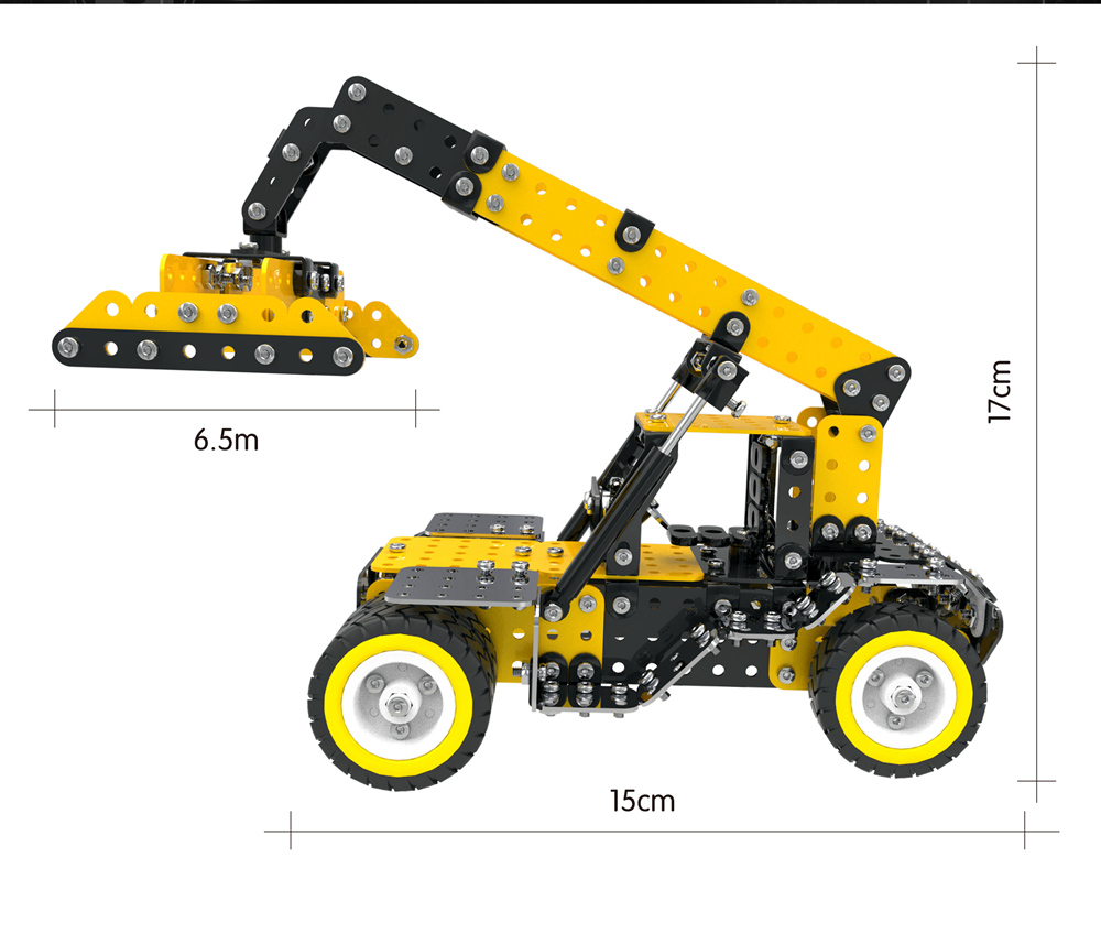 SW SW-006 582PCS DIY Stainless Steel Engineering Vehicle Alloy Assembling Educational Toys