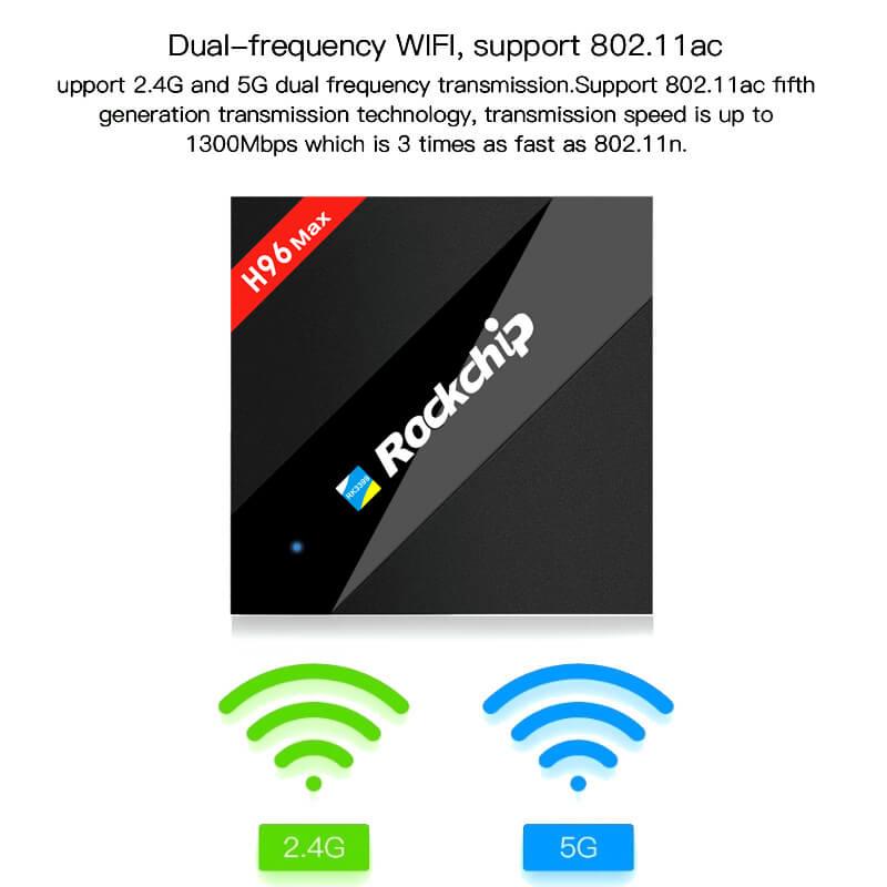 Bundle H96 MAX RK3399 Hexa Core 2.0Ghz 4GB/32GB 4K TV BOX + Tronsmart TSM01 English Air Mouse