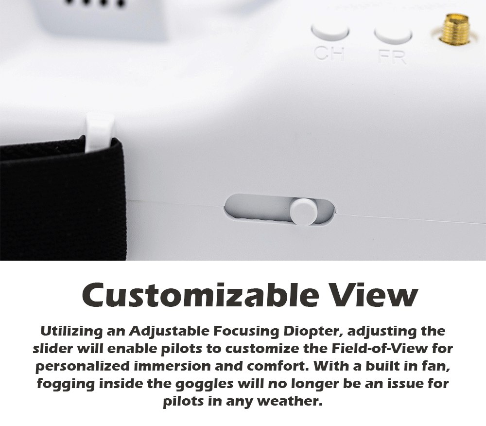 Emax Transporter 5.8G 48CH 4.3Inch Diversity Video Display FPV Goggles Built-in Fan Dual Antenna For FPV Racing Drone