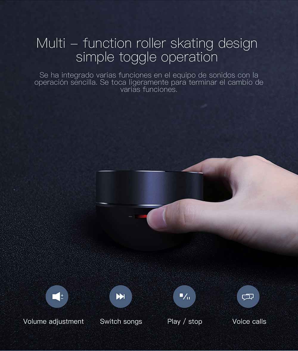 QCY QQ800 Wireless Bluetooth Speaker Mini Metal Music Player Support TF Card USB Connection - Black