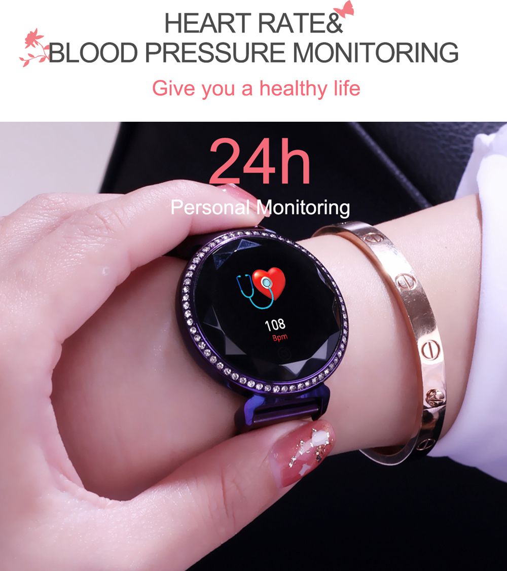 Makibes MC11 Smartwatch 1.04 inch Color Screen IP67 Water Resistant Heart Rate Monitor Sleep Tracker Steel Strap - Golden