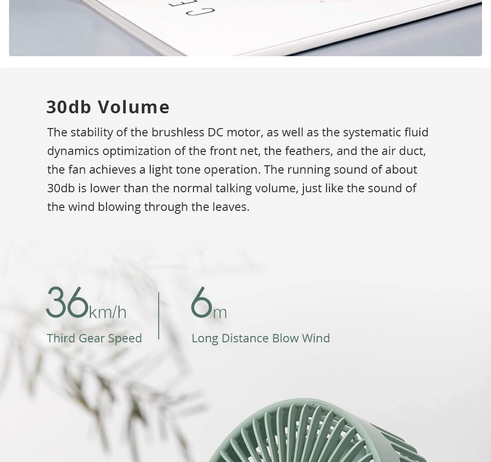 Xiaomi SOTHING Portable 360 Degree Rotation Desktop USB Fan - Mint Green