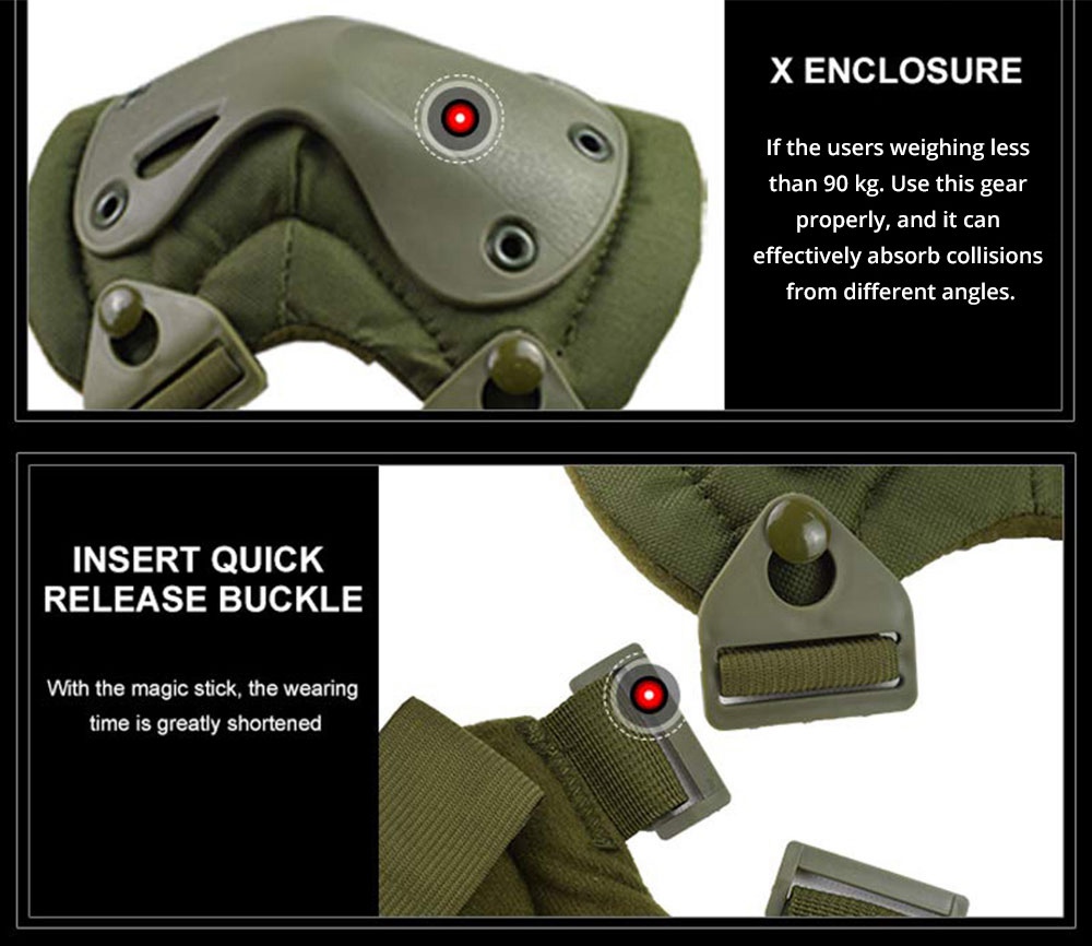 Knee And Elbow Pads Protective Safety Gear Equipment For Cycling And Skating - Camouflage