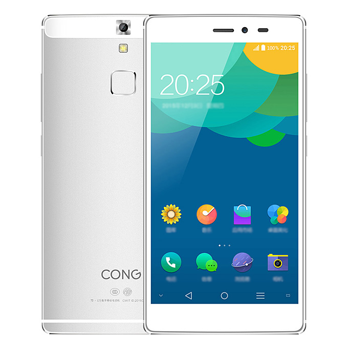 Qingcong Metal 4G LTE 5.5inch FHD Android 5.1 3GB 16GB Smartphone 64bit MTK6753 Octa Core Fingerprint Scanner - Silver