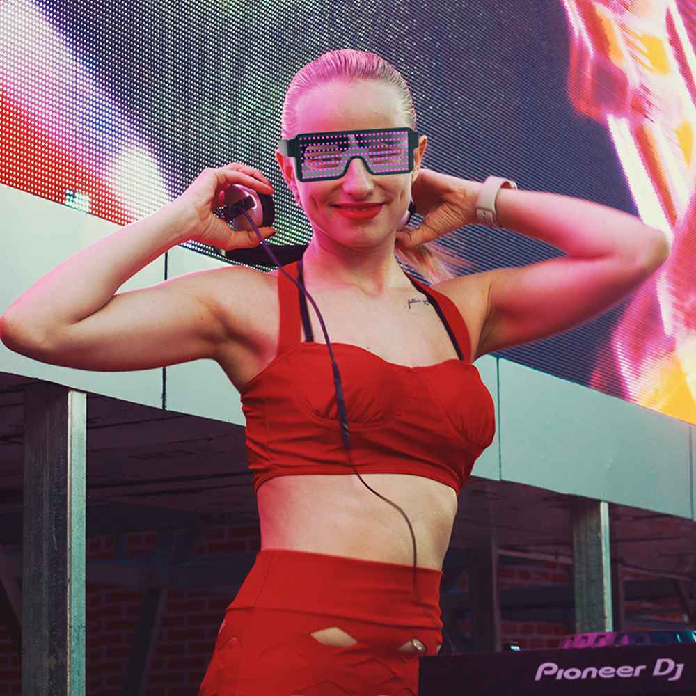 Quick Flash LED Rechargeable Luminous Glasses USB Charge Christmas Concert Light Toys - Red
