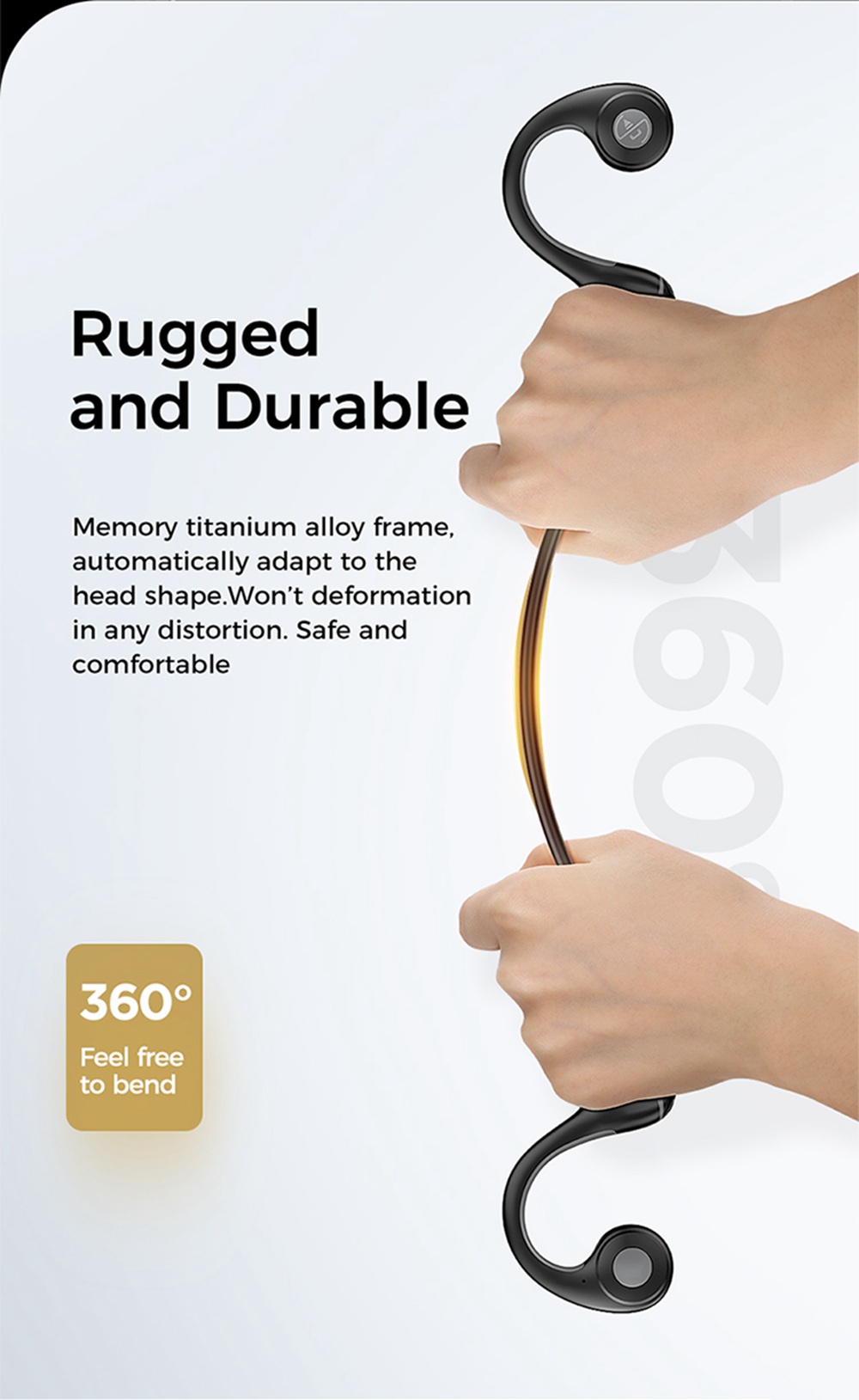 JOYROOM JR-G1 36g Bluetooth 5.0 Earphones Bone Conduction 6 Hours Playtime IPX4