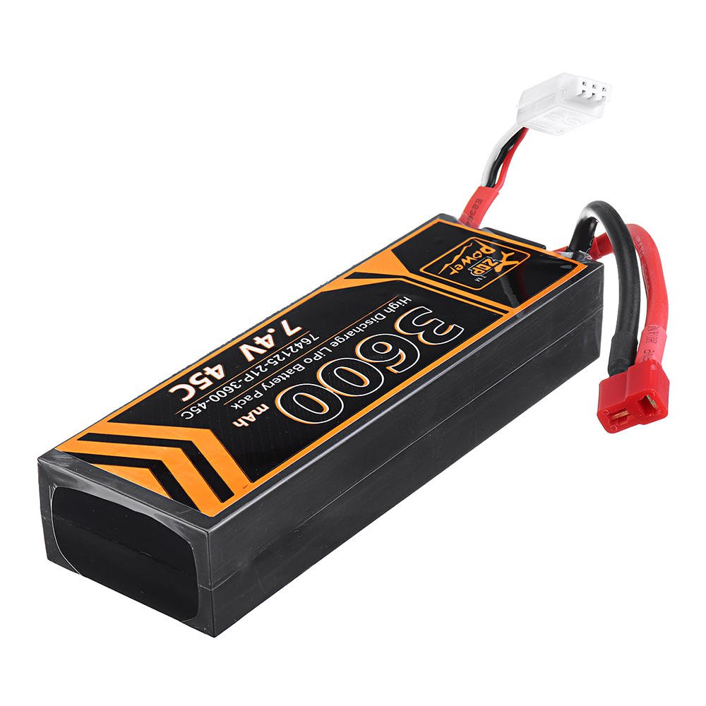 ZOP Power 2S 7.4V 3600mAh 45C T Plug Cube Lipo Battery For RC Car Model
