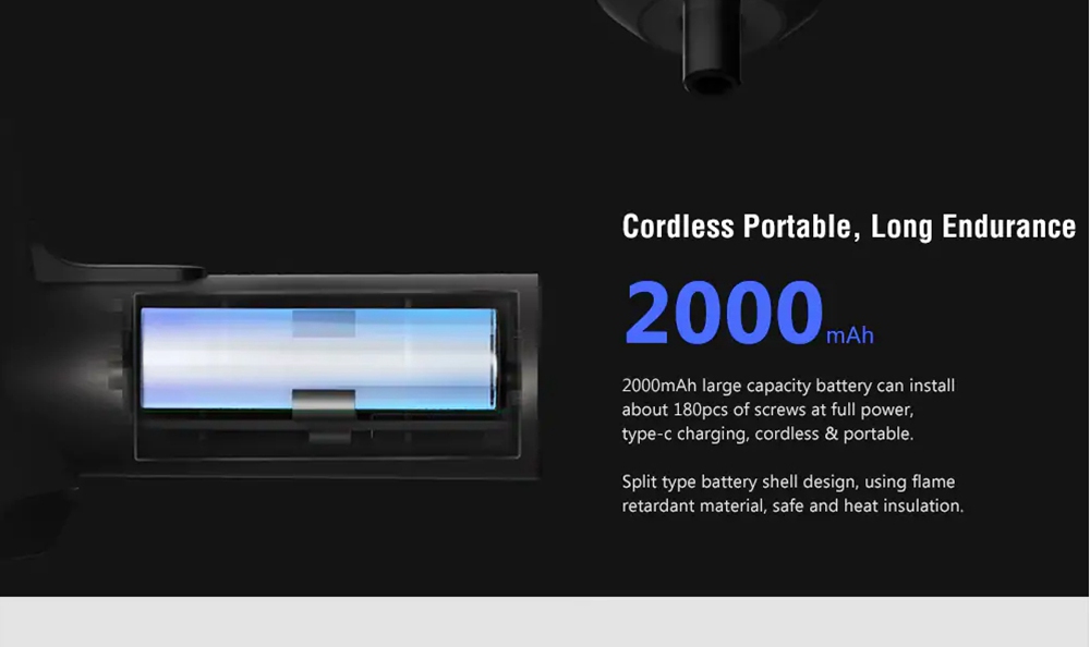 Mijia MJDDLSD001QW Cordless Electric Screwdriver 2000mAh Battery with Storage Bag