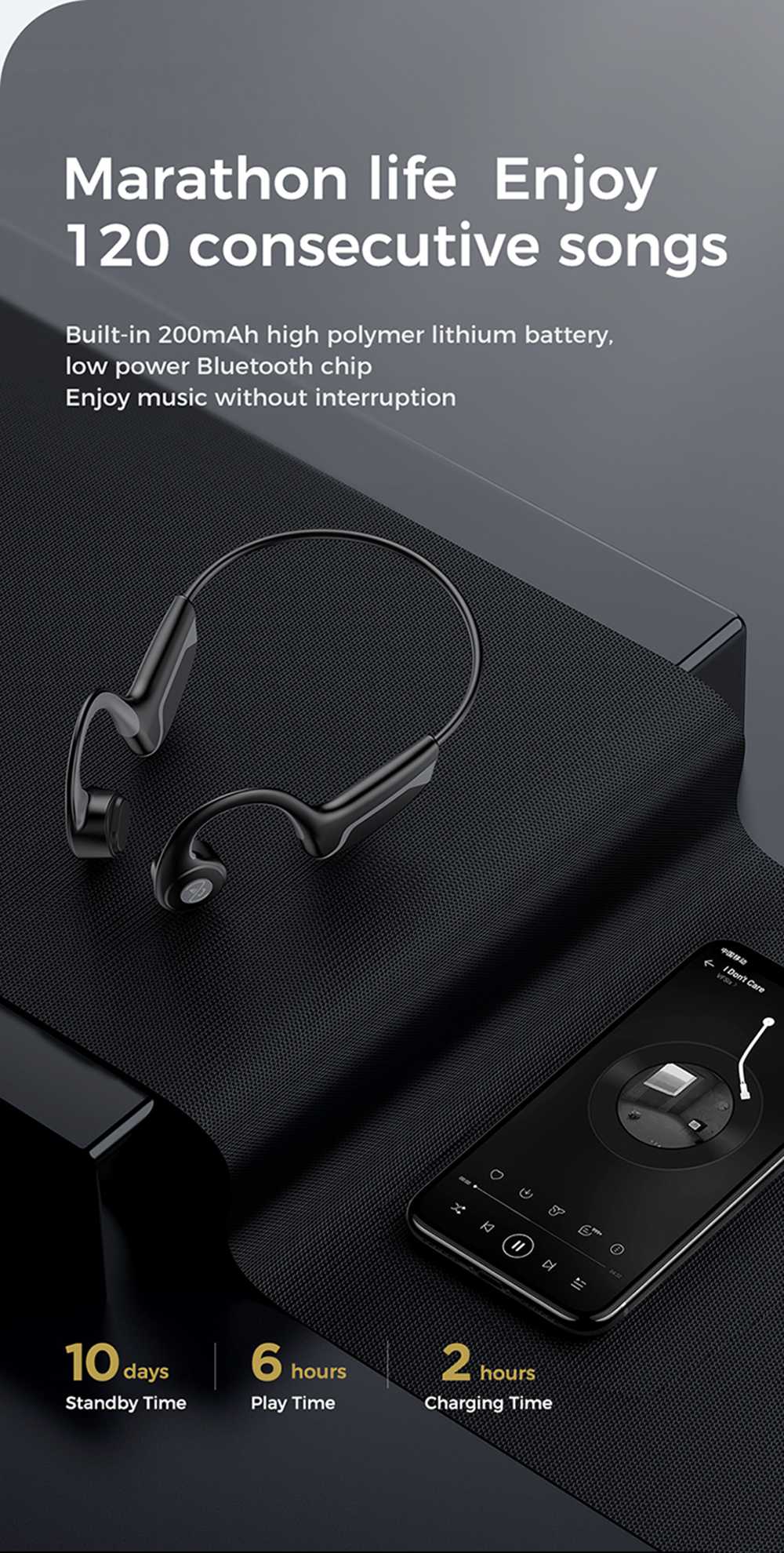 JOYROOM JR-G1 36g Bluetooth 5.0 Earphones Bone Conduction 6 Hours Playtime IPX4