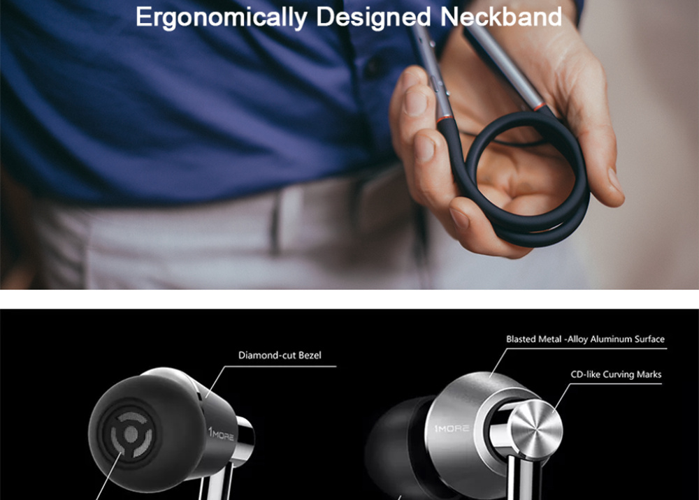 1MORE E1001BT In-Ear Bluetooth Earphones Wired Hi-Res LDAC Triple Drivers 10 Minutes Fast Charging