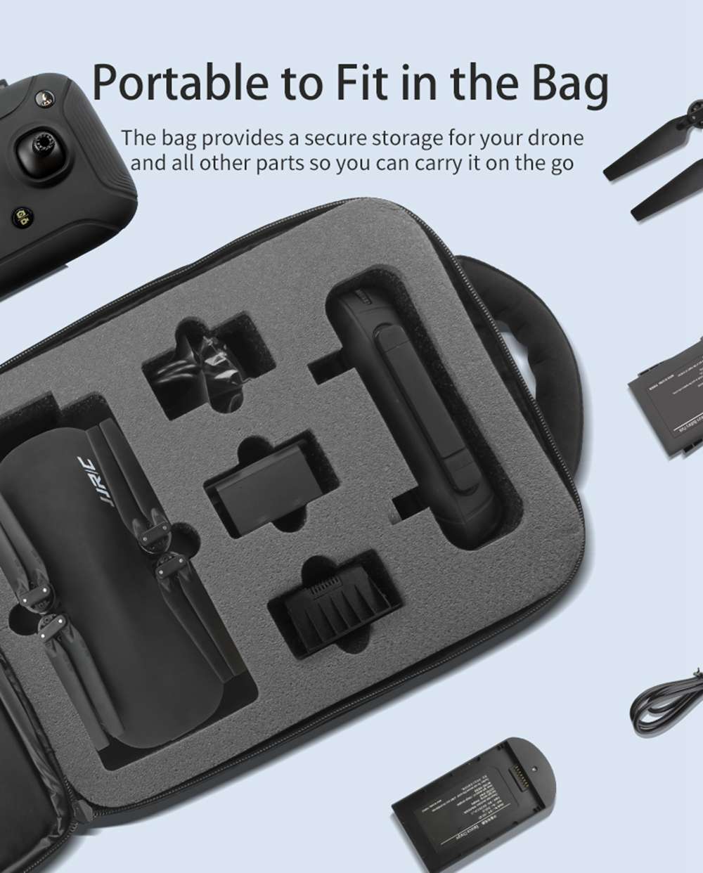 JJRC X12 AURORA 5G WIFI 1.2km FPV GPS Foldable RC Drone With 1080P 3Axis Gimbal Ultrasonic Optical Flow Positioning RTF - One Battery With Bag