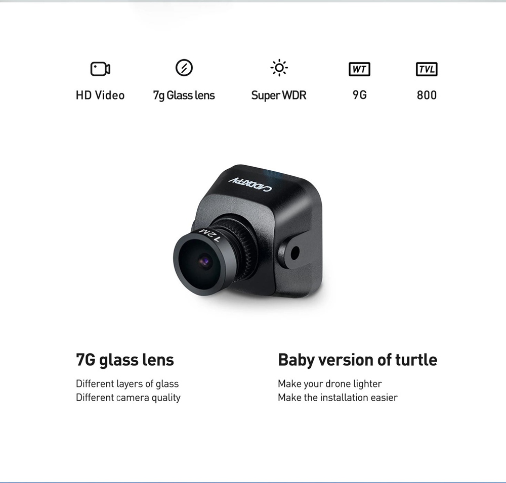 Caddx Baby Turtle Whoop Version 7G Glass Lens FOV 170 Degree 1080P/60FPS HD Recording Super WDR FPV Camera For FPV Racing Drone