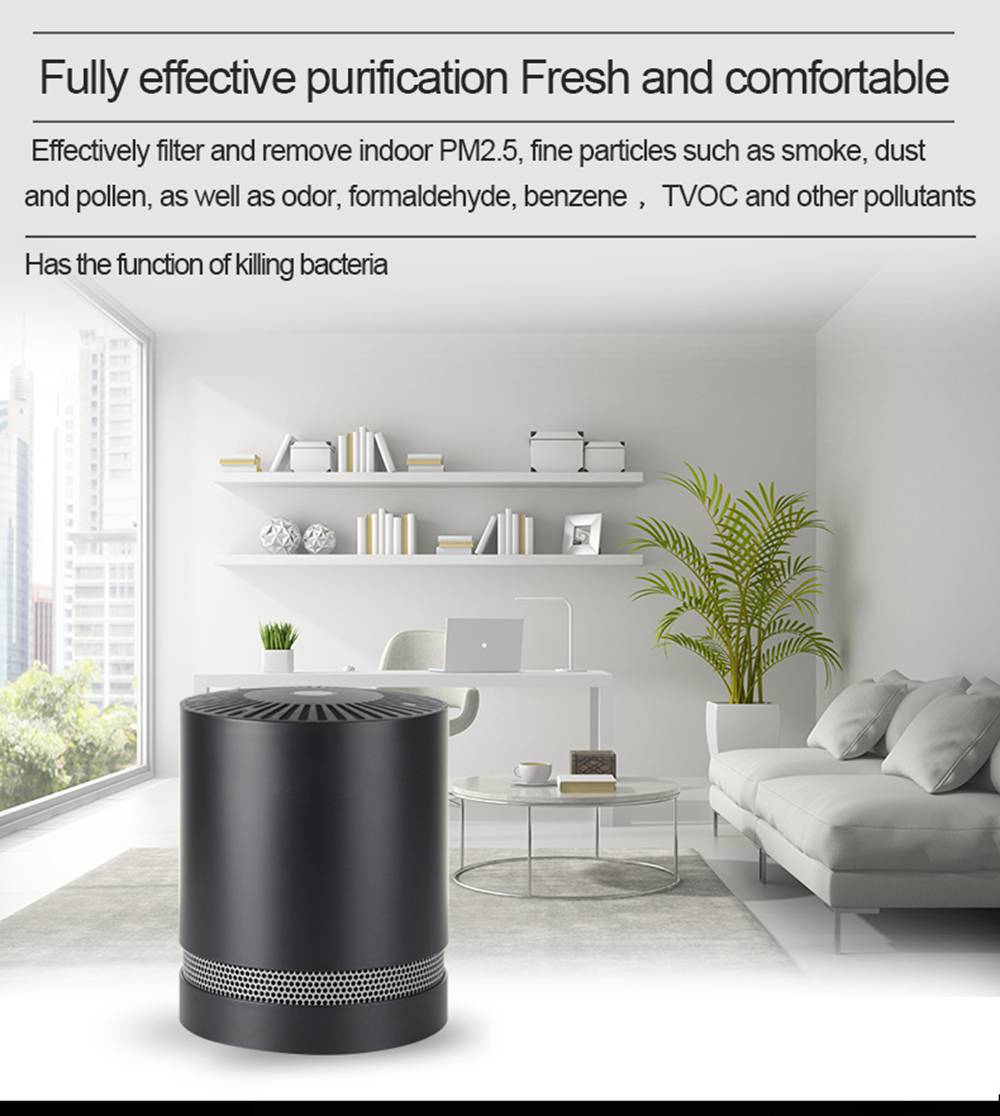 Household Portable Desktop Air Purifier For Removing Smoky Formaldehyde - White