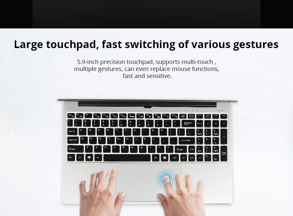 VORKE Notebook 15 4G Laptop Intel Core i7-4500U 15.6'' Screen 1920*1080 Windows 10 8GB DDR3 256GB SSD - Silver