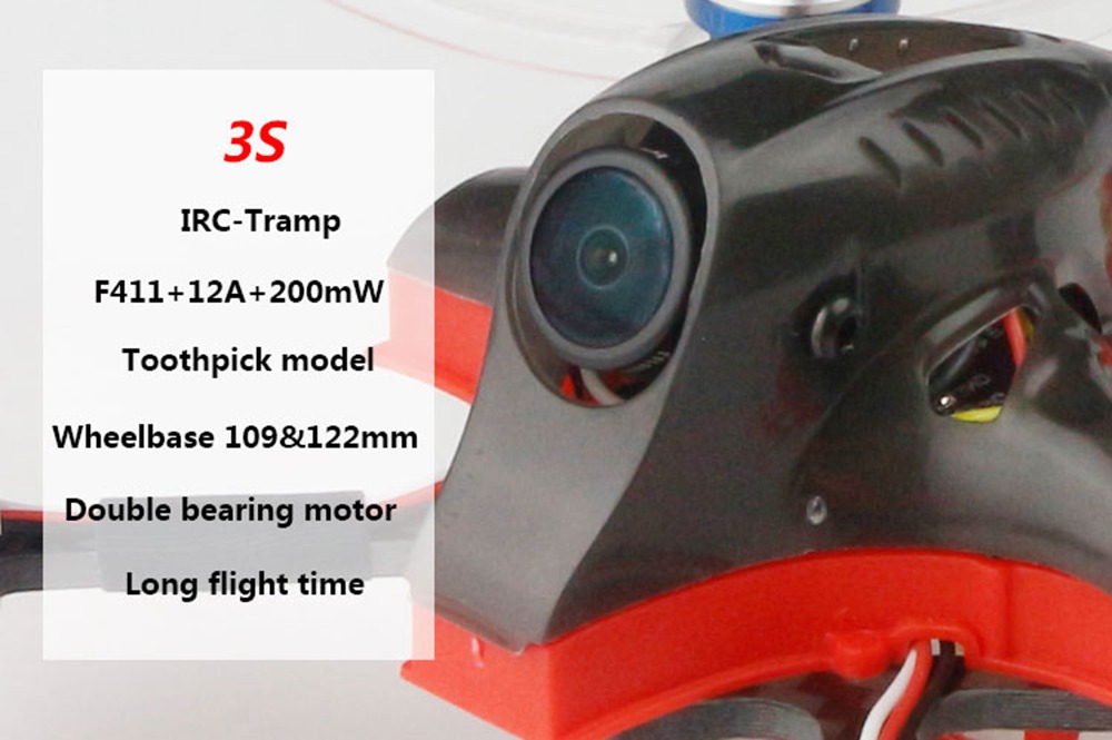 LDARC AK123 3S Toothpick FPV Racing Drone 122mm Wheelbase F411 12A BLheli_S 200mW VTX Runcam Nano2 Cam PNP - AC2000 Receiver