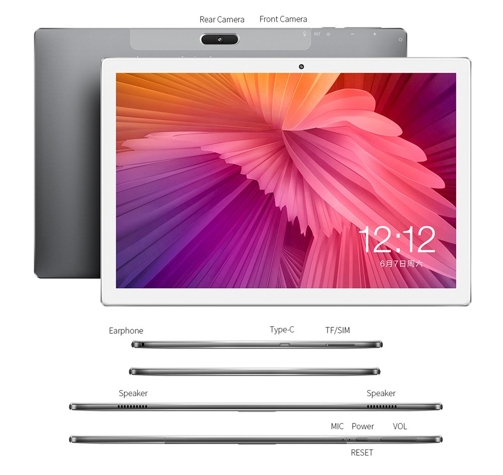 TECLAST M30 4G Tablet MT6797X Deca Core 2.6GHz 10.1 " 2560*1600 Android 8.0 4GB RAM 128GB ROM US Plug - Gray