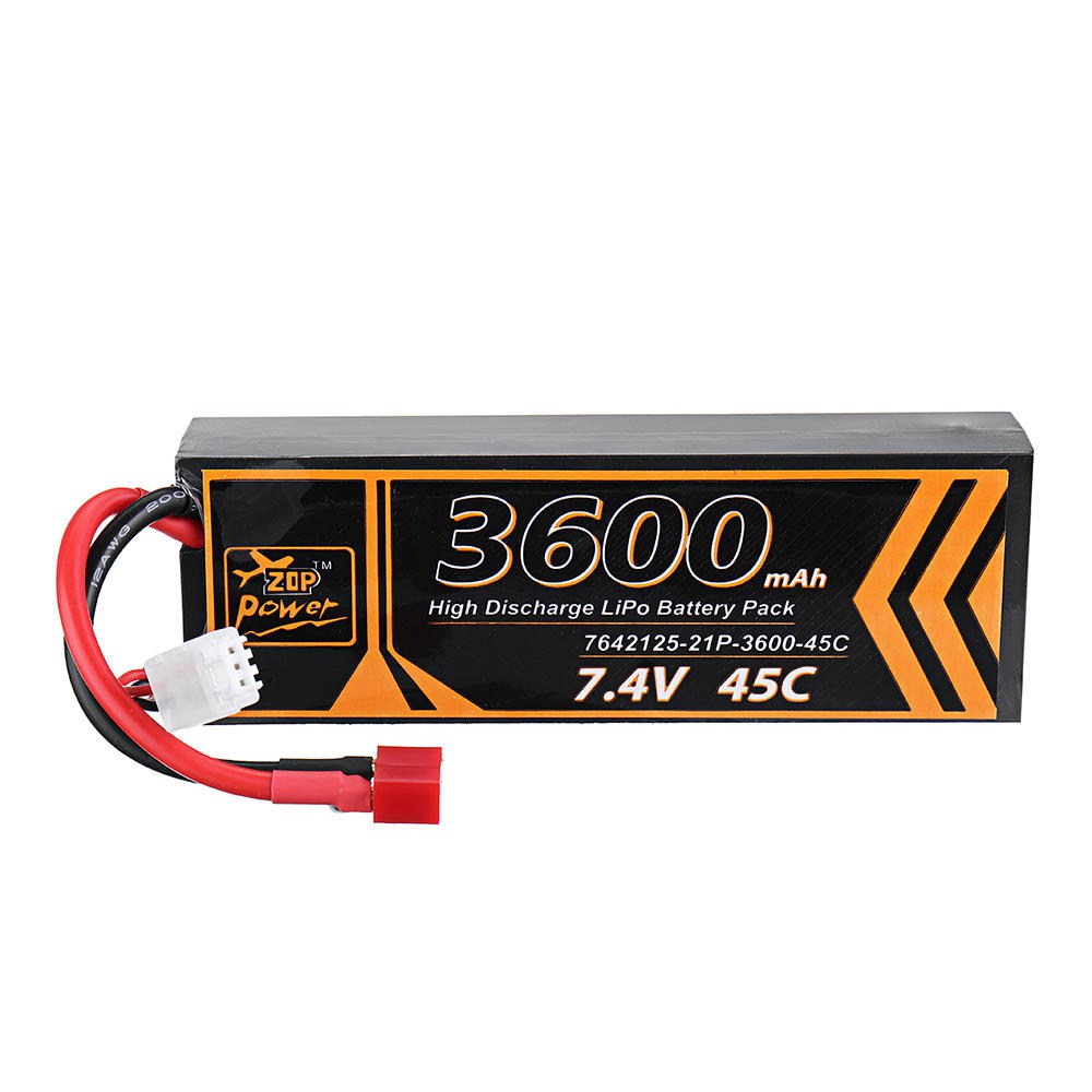 ZOP Power 2S 7.4V 3600mAh 45C T Plug Cube Lipo Battery For RC Car Model