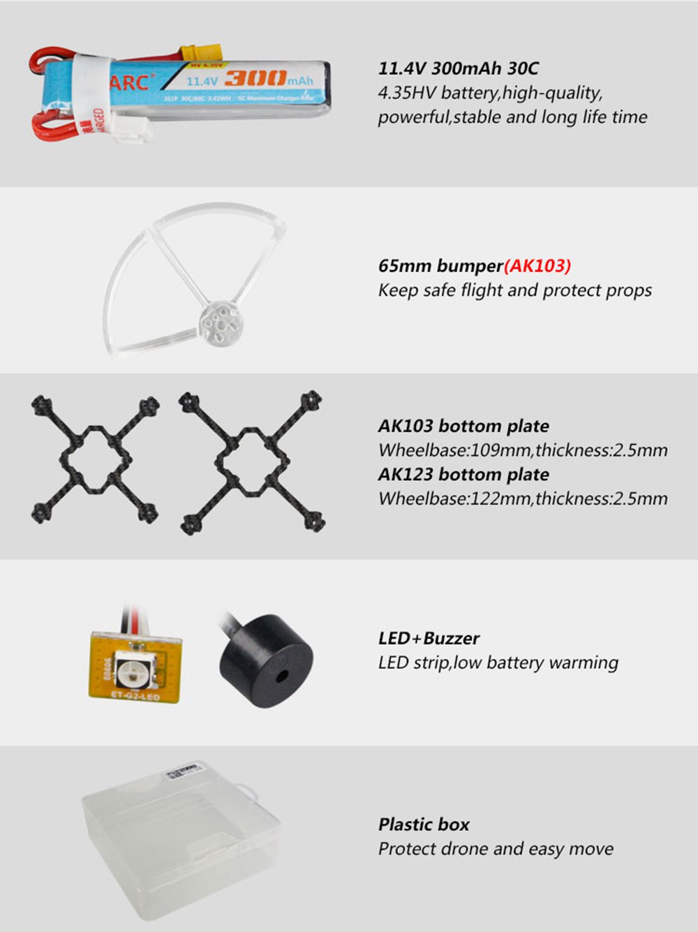 LDARC AK123 3S Toothpick FPV Racing Drone 122mm Wheelbase F411 12A BLheli_S 200mW VTX Runcam Nano2 Cam PNP - AC2000 Receiver